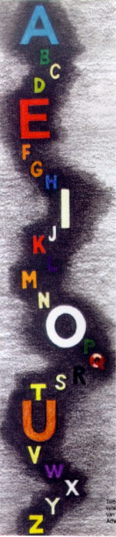 Gekleurde letters van Katinka Regtien, ontwerp Beata Franso.
